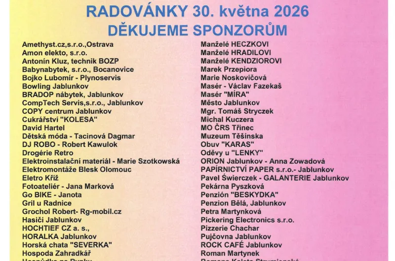 Radovánky sponzoři